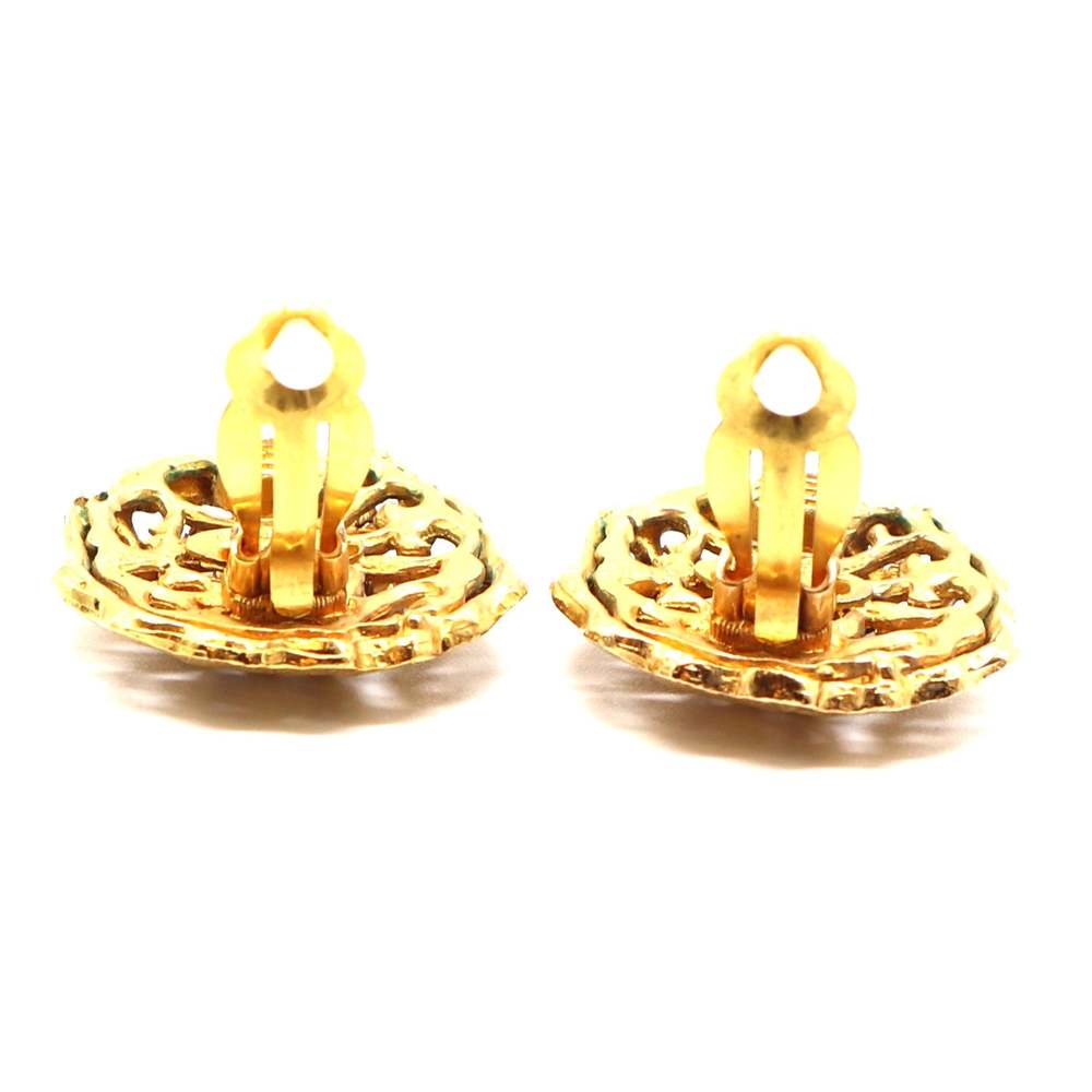 Chanel Gold Cutout CC Clip On Earrings - Picture 8 of 12
